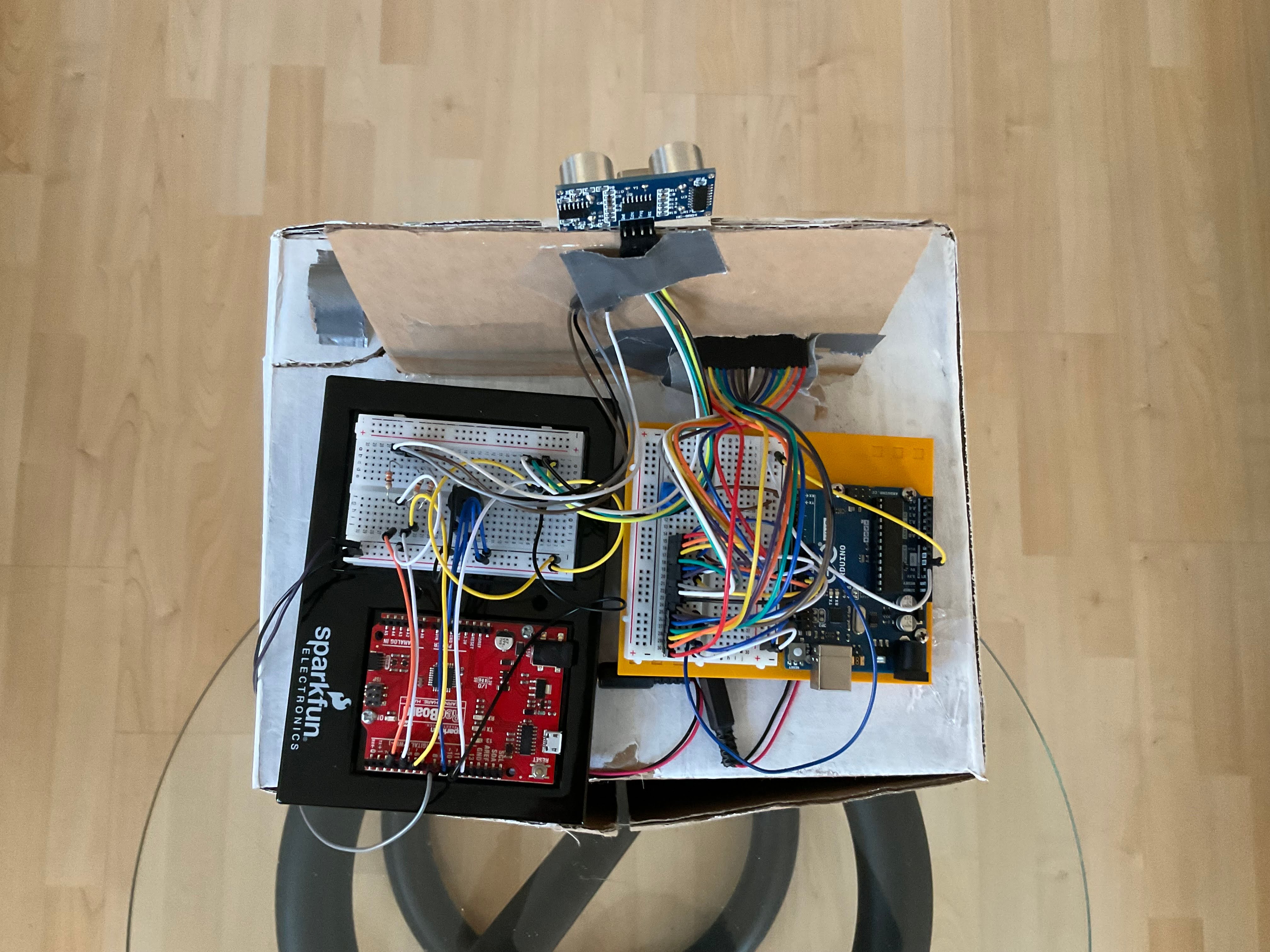 Illustration of an automatic dog feeder project